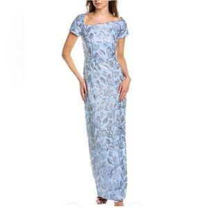 JS Collections Julia Sequin Column Gown – Light Blue Cap Sleeve | Size 0 NWT